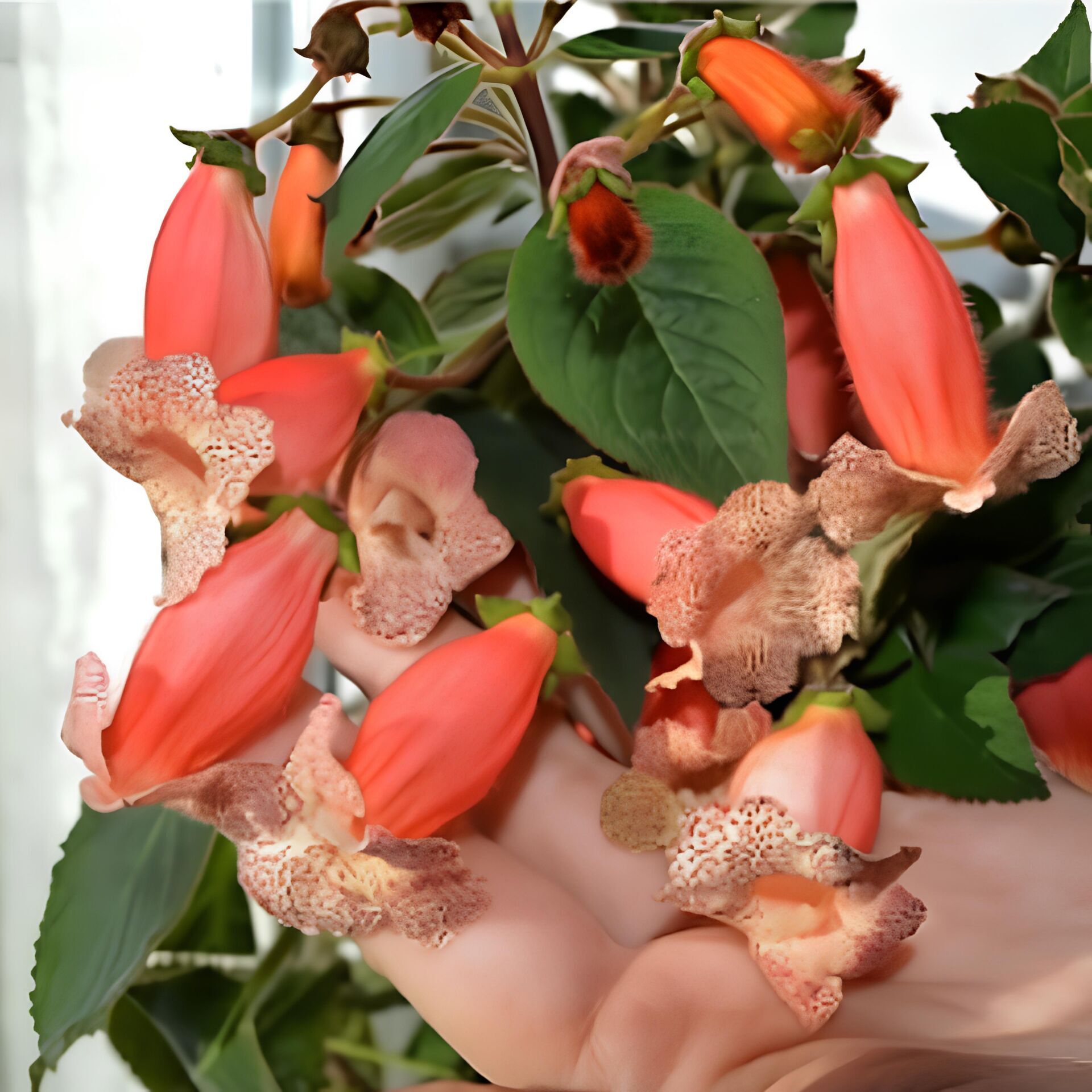 Özel Tür Peach Quen Kohleria Japon Küpelisi Çiçeği Fidesi (Mini Potta)